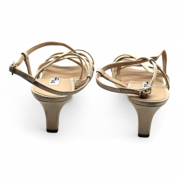 NINA NEW YORK Womens Gold Strappy Padded Neptune Almond Toe Sandals - Picture 8 of 8